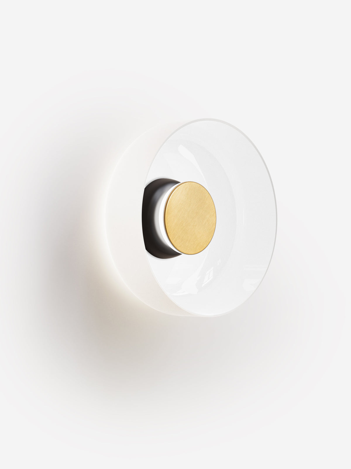 Pablo Designs Totem Sconce Glass – Shade C, Black/Brass canopy/faceplate