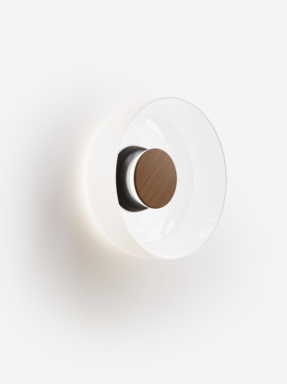 Pablo Designs Totem Sconce Glass – Shade C, Black/Walnut canopy/faceplate