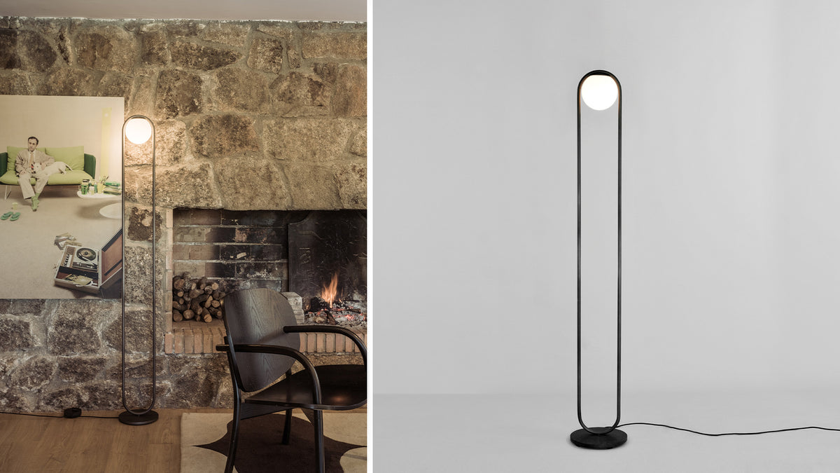 C-Ball F lamp with opal glass sphere by Stone Designs