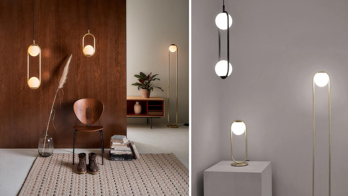C-Ball F lamp with opal glass sphere by Stone Designs