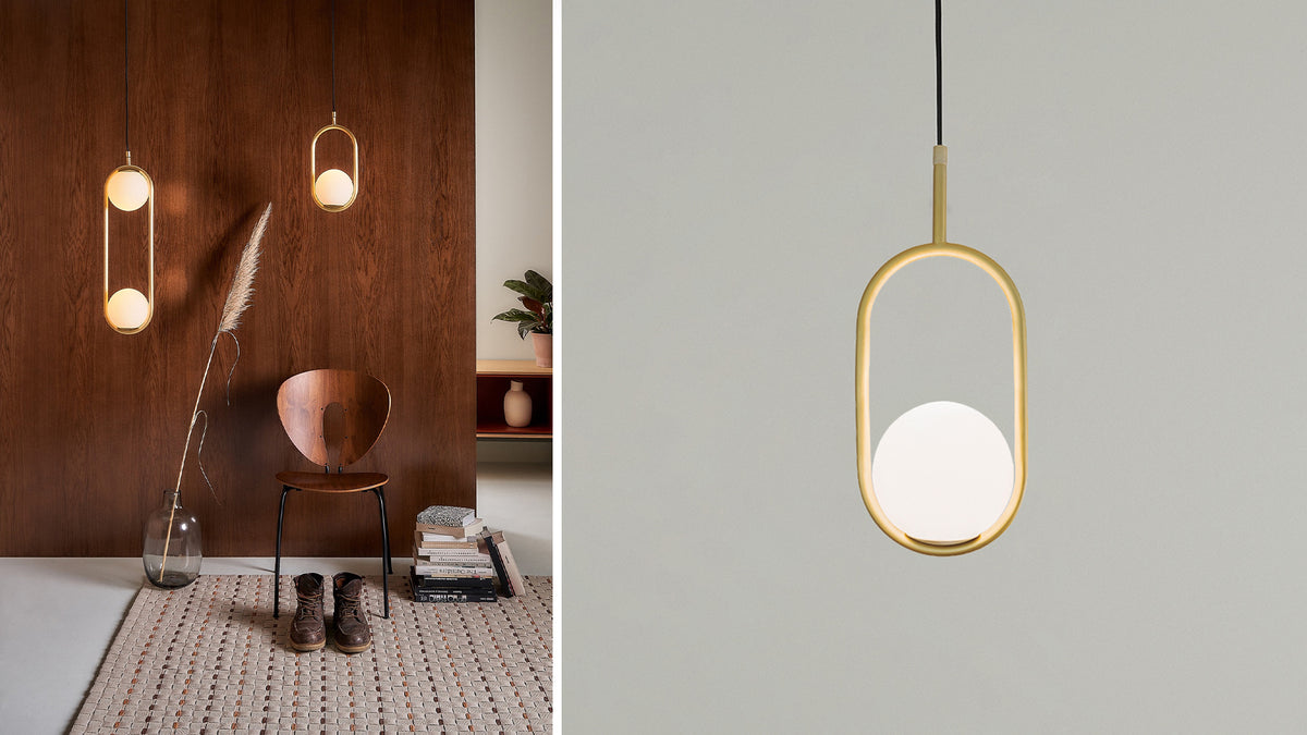 C-Ball S lamp with opal glass sphere by Stone Designs