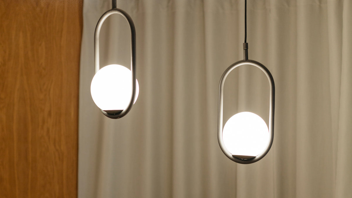 C-Ball S lamp with opal glass sphere by Stone Designs