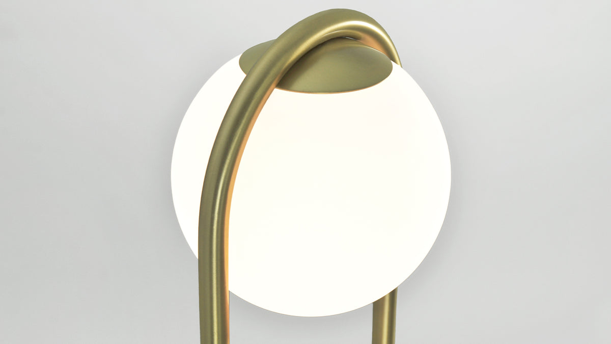 C-Ball T lamp with opal glass sphere by Stone Designs