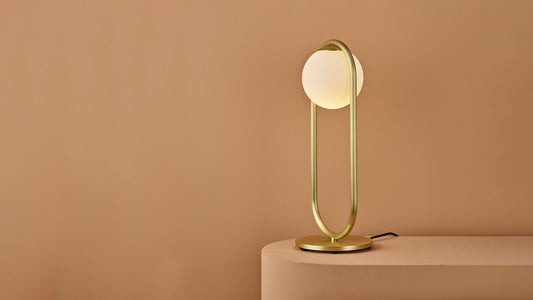 C-Ball T lamp with opal glass sphere by Stone Designs