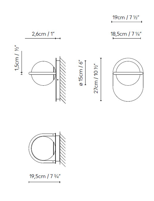 B.lux C-Ball W (1L) dimension drawing