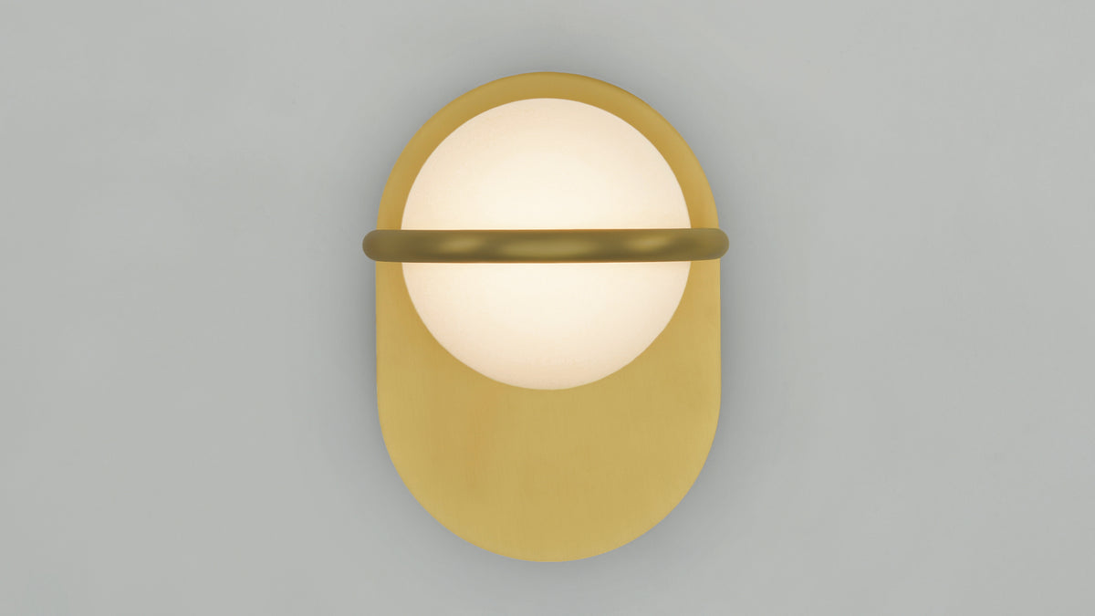 C-Ball W lamp with opal glass sphere by Stone Designs