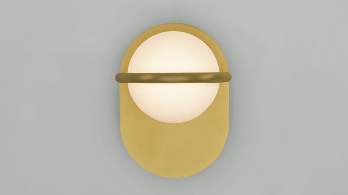 C-Ball W lamp with opal glass sphere by Stone Designs