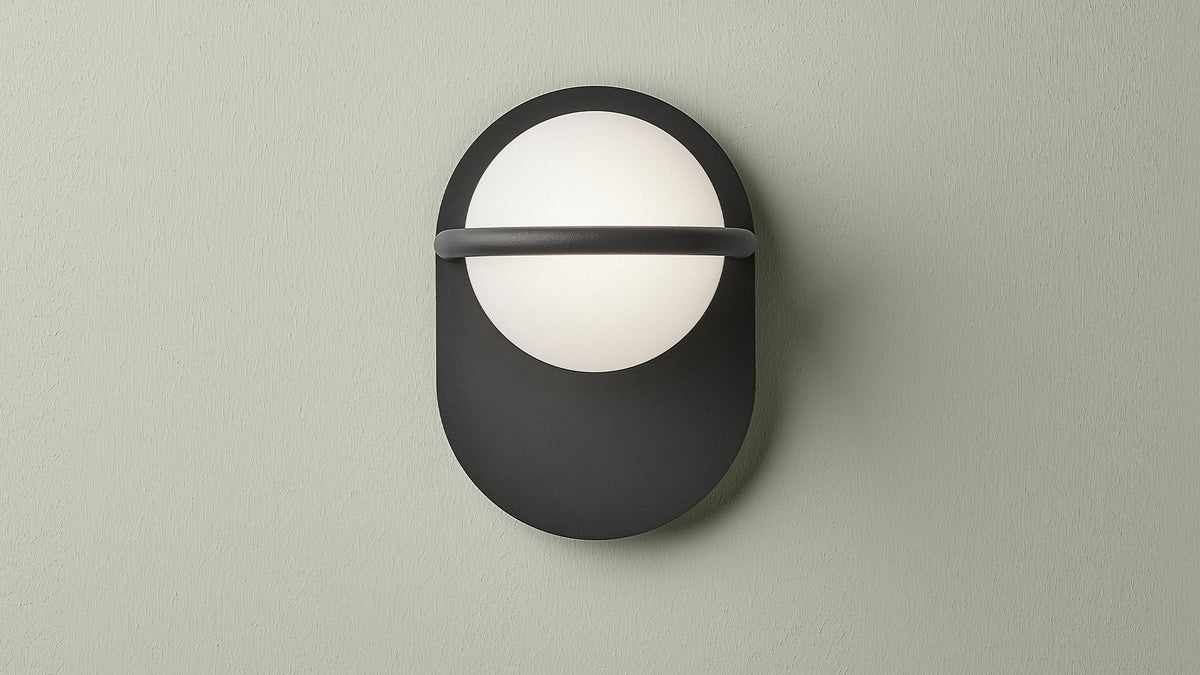 C-Ball W lamp with opal glass sphere by Stone Designs