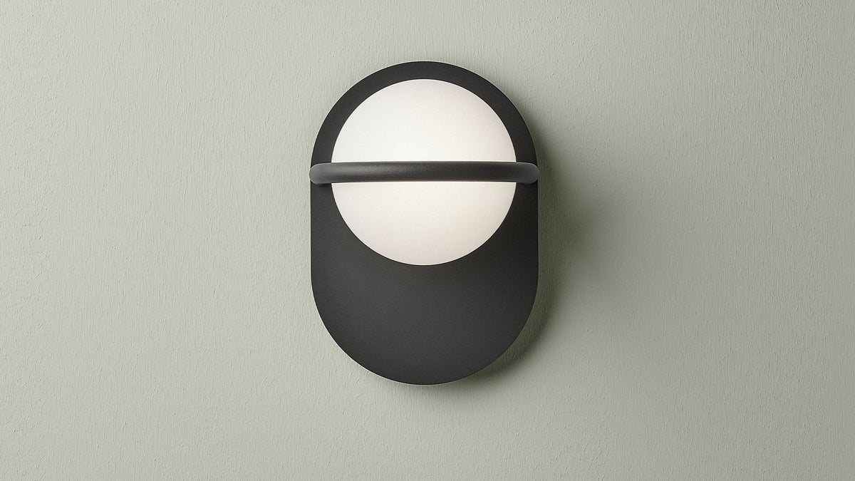C-Ball W lamp with opal glass sphere by Stone Designs
