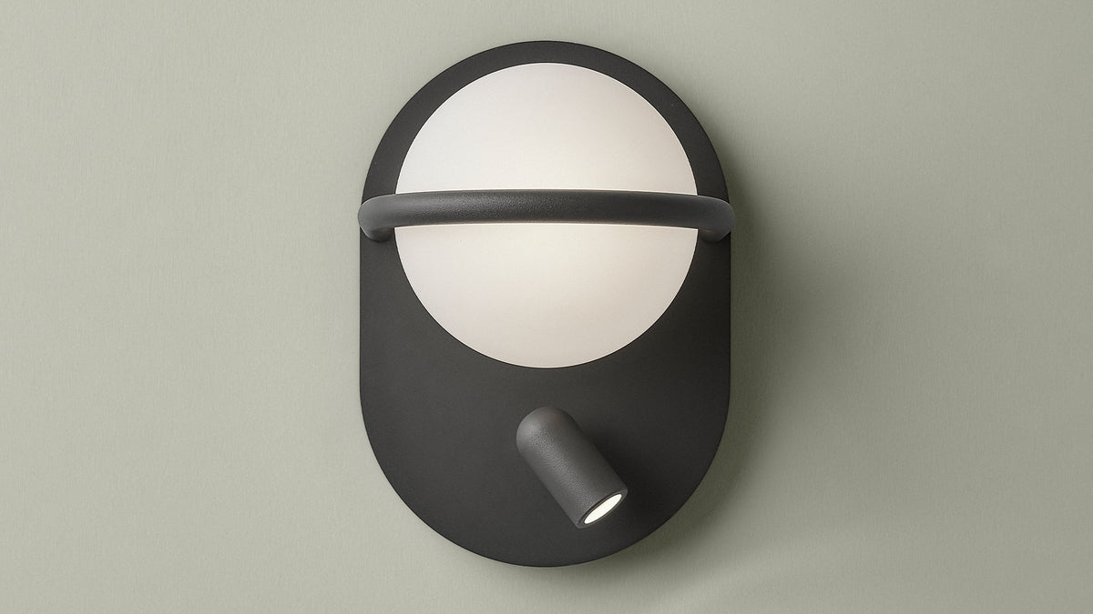 C-Ball W lamp with opal glass sphere by Stone Designs