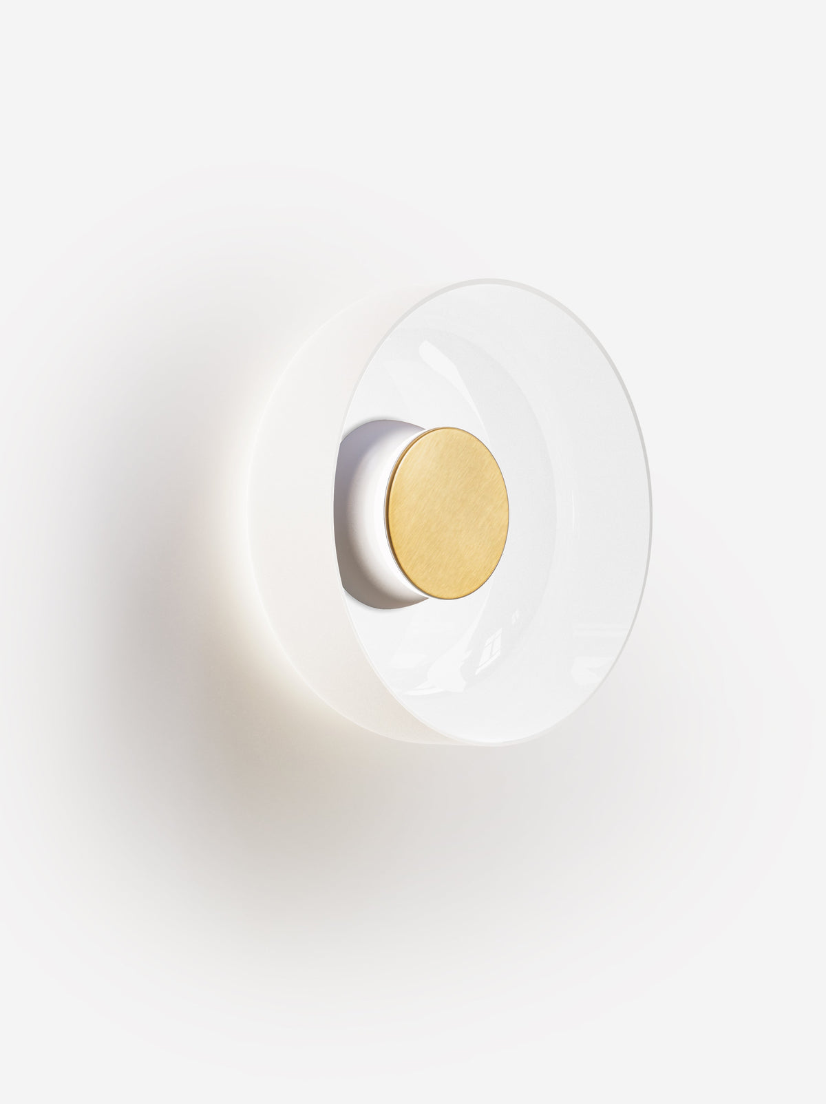 Pablo Designs Totem Sconce Glass – Shade C, Grey/Brass canopy/faceplate