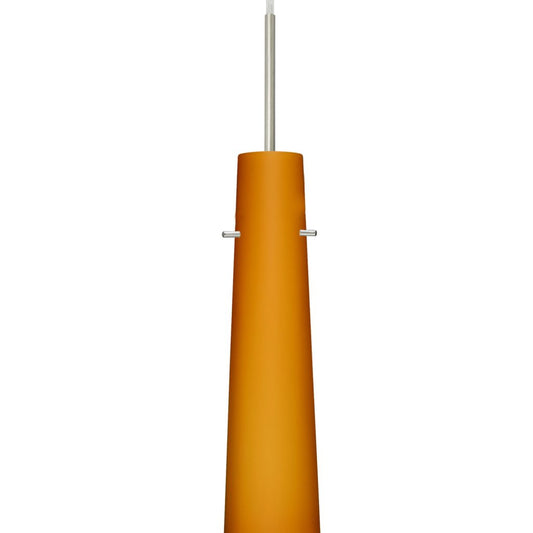 Modern Camino pendant light featuring Amber Matte glass shade for kitchen island lighting