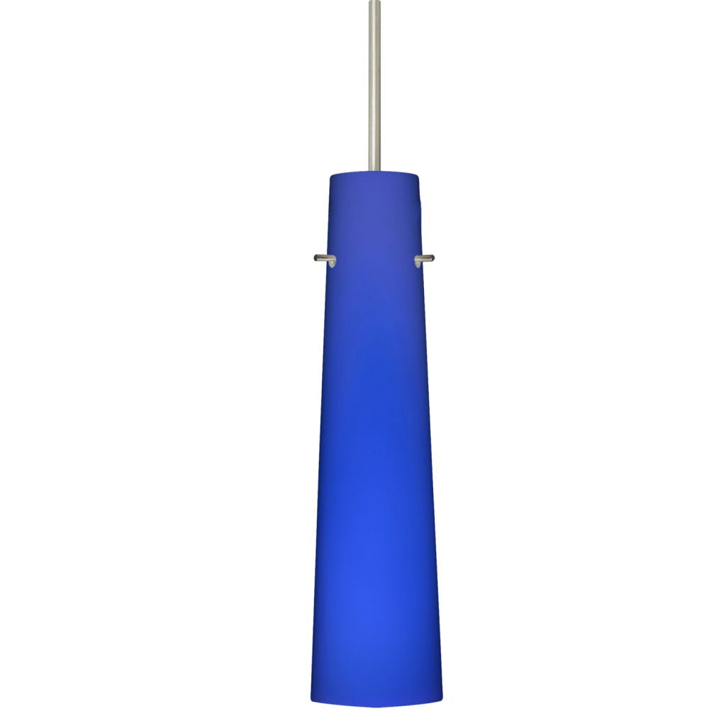 Handcrafted Cobalt Blue Matte glass pendant by Besa Lighting with clean modern styling