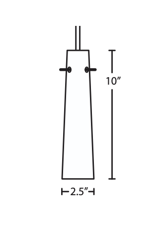 Technical drawing of the Besa Camino pendant with shade size, suspension length, and canopy specifications