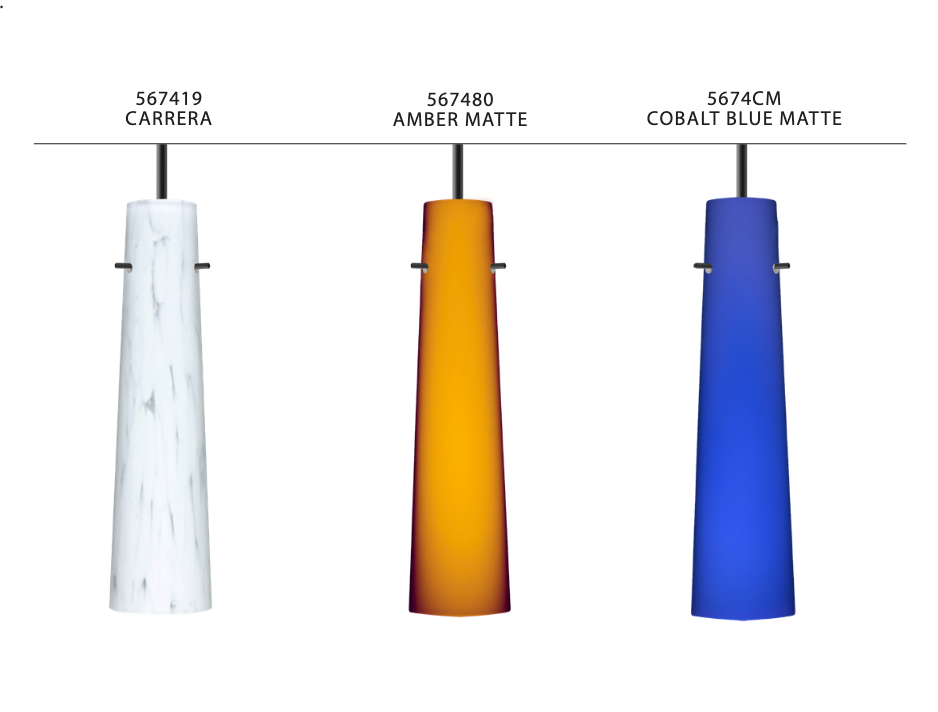 Contemporary glass pendant light by Besa Lighting for residential and commercial interiors