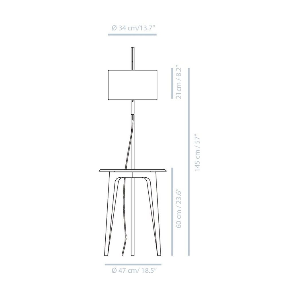 Carpyen Lighting Carla Floor Lamp Side Table