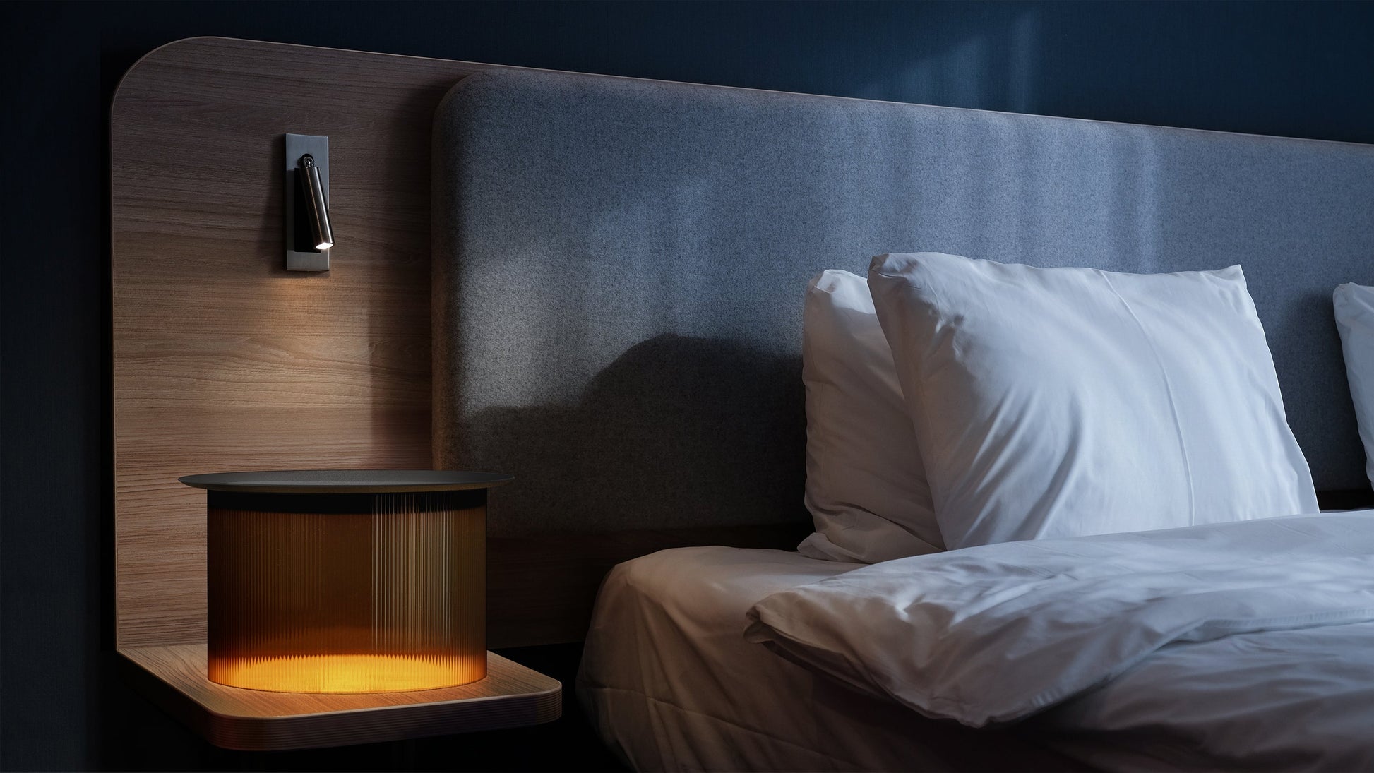 Pablo Designs Carousel Table Small Clear Base + White Tray 12"