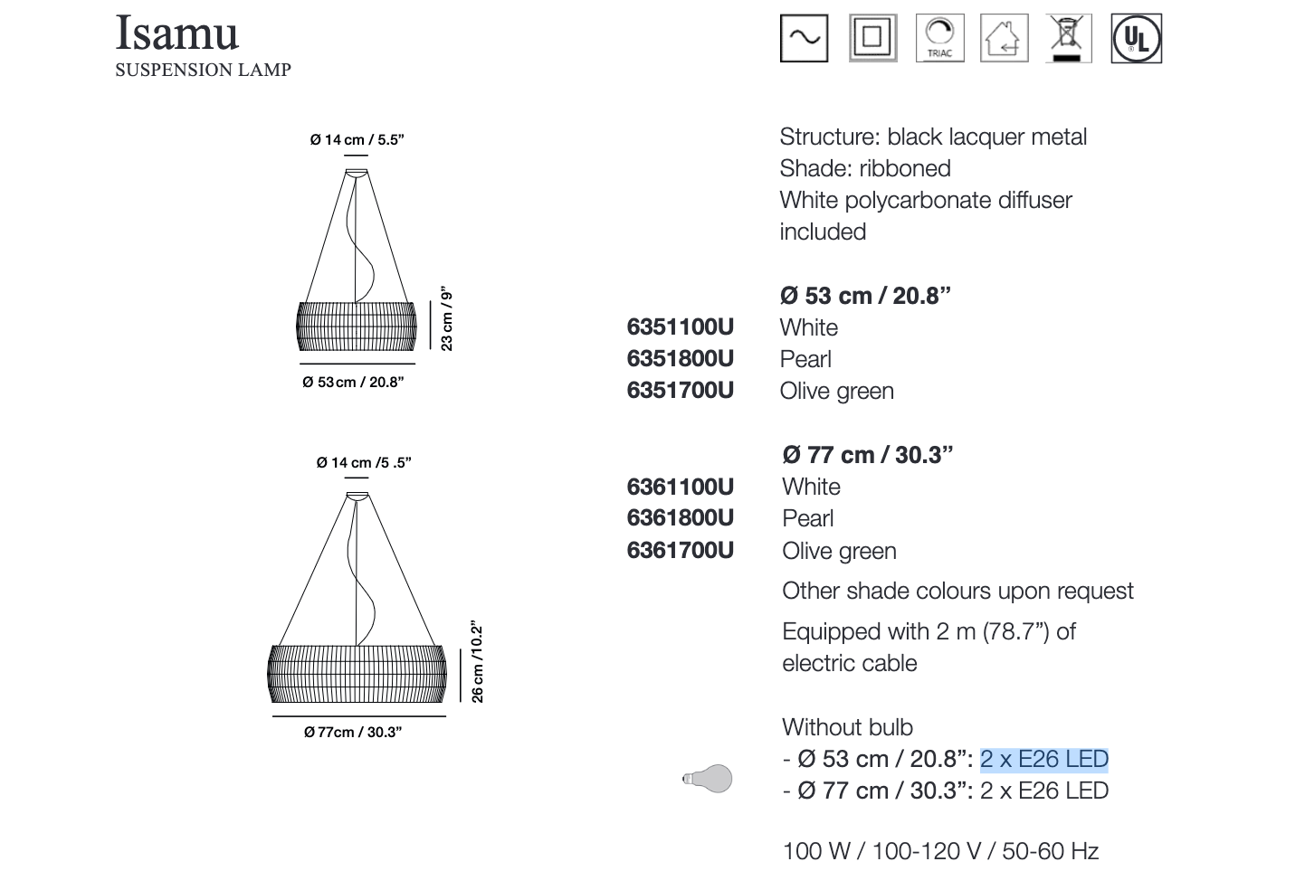 Carpyen Lighting Isamu Pendant Light