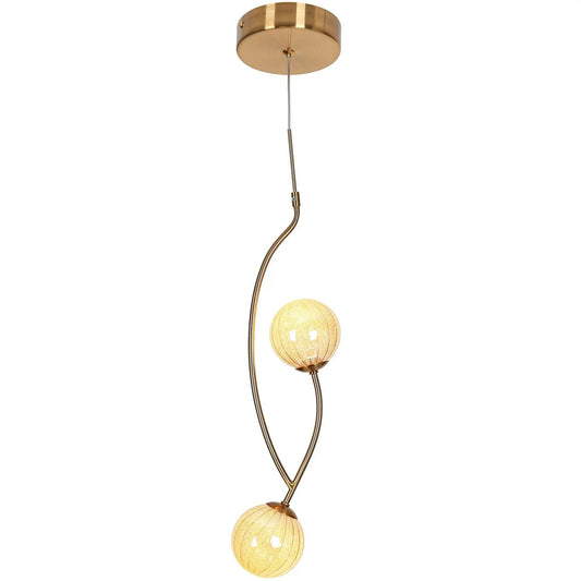 Cenlindes Modern Brass Globe Chandelier 2 Lights 1 - LNC Home