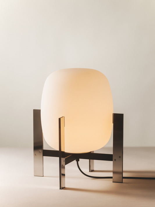 White opal glass Cesta Metalica lamp for soft ambient lighting
