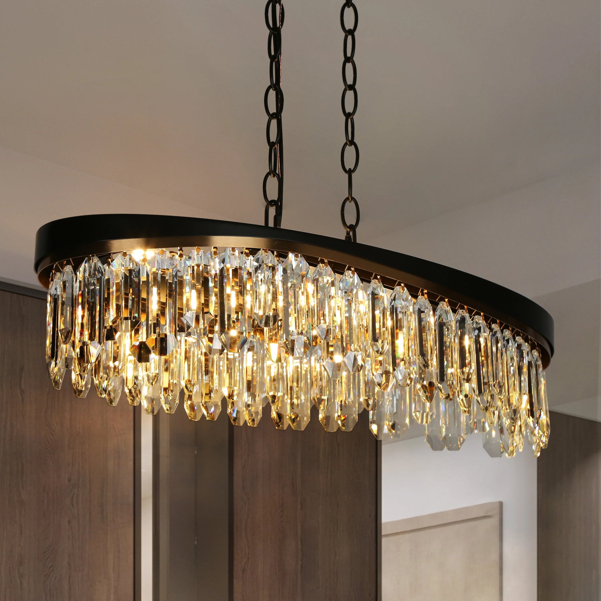 Modern Brass Crystal Chandelier - LNC Home