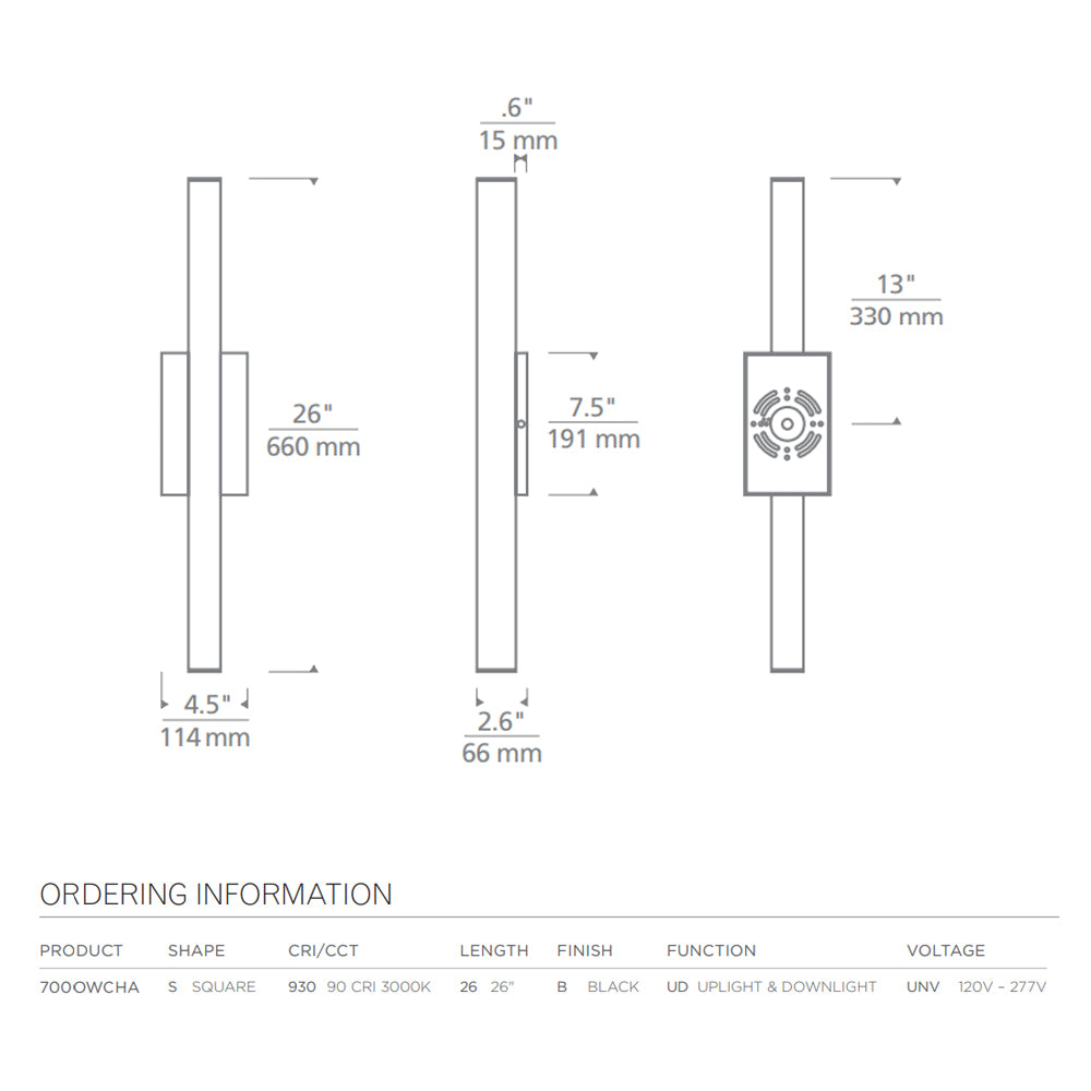 Chara Square 26 LED Outdoor Wall Sconce by Visual & Comfort & Co