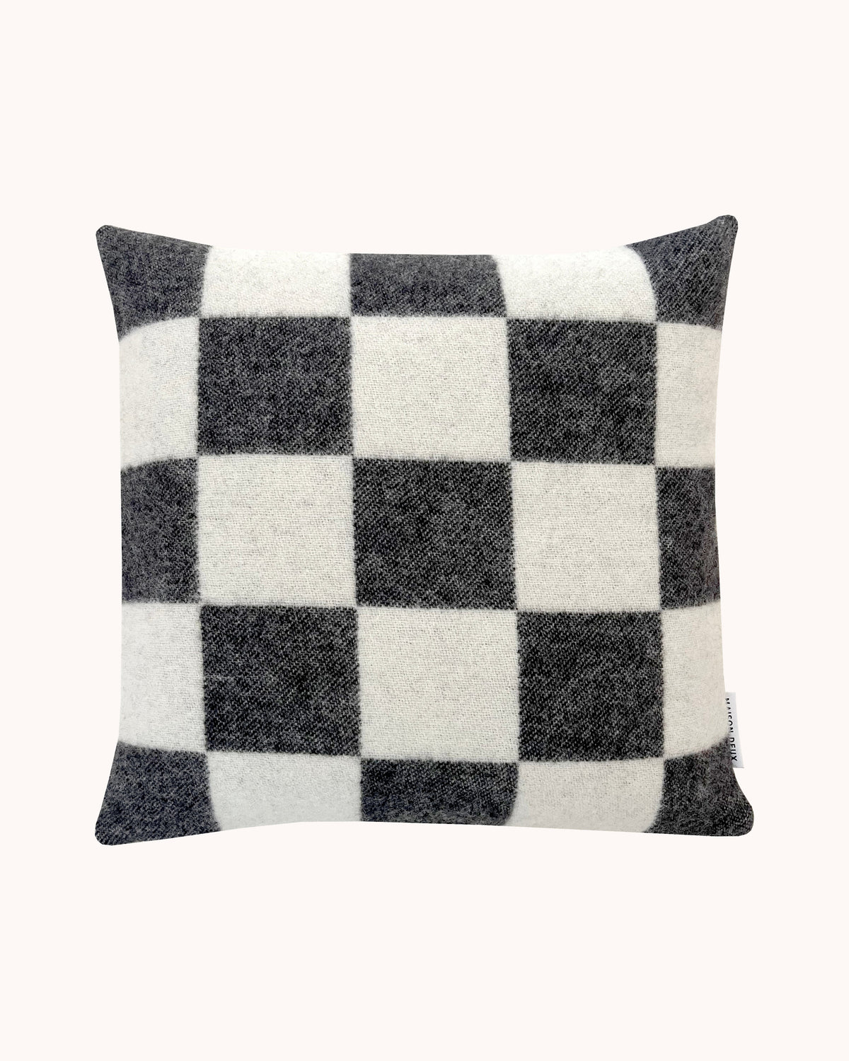 Maison Deux Checkerboard Cushion Cover in Black/White – detail 2