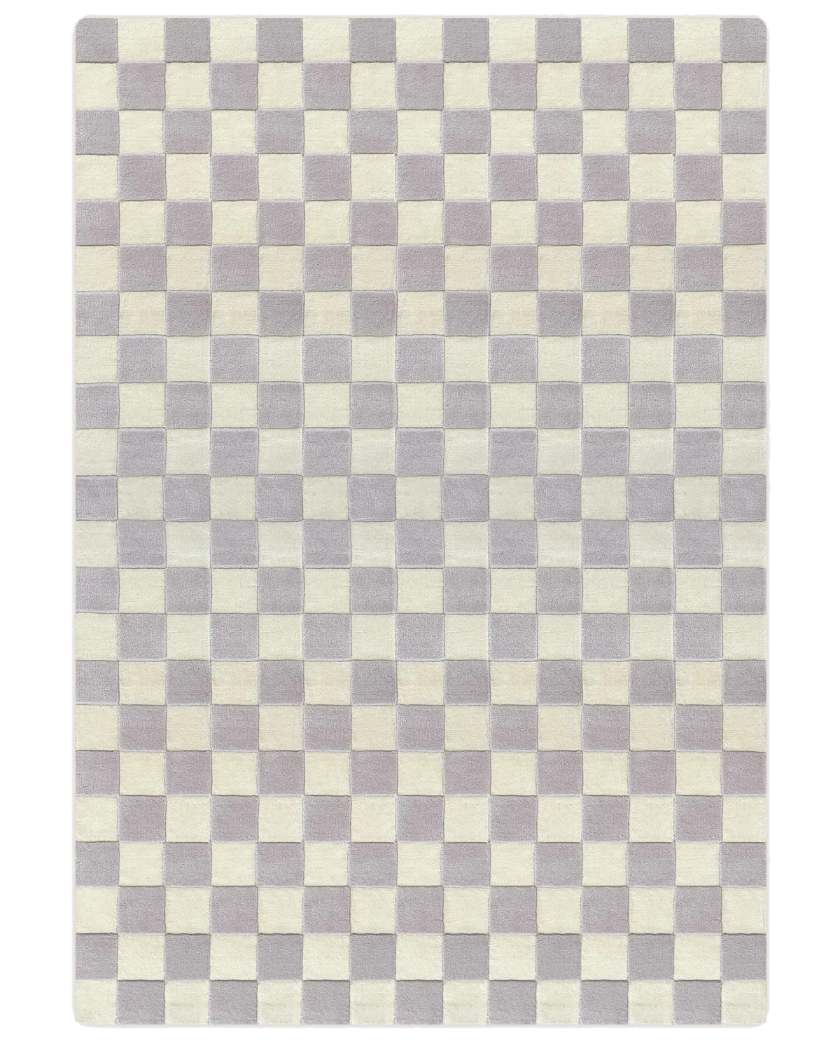Maison Deux Checkerboard Rug in Lilac/White – detail 2