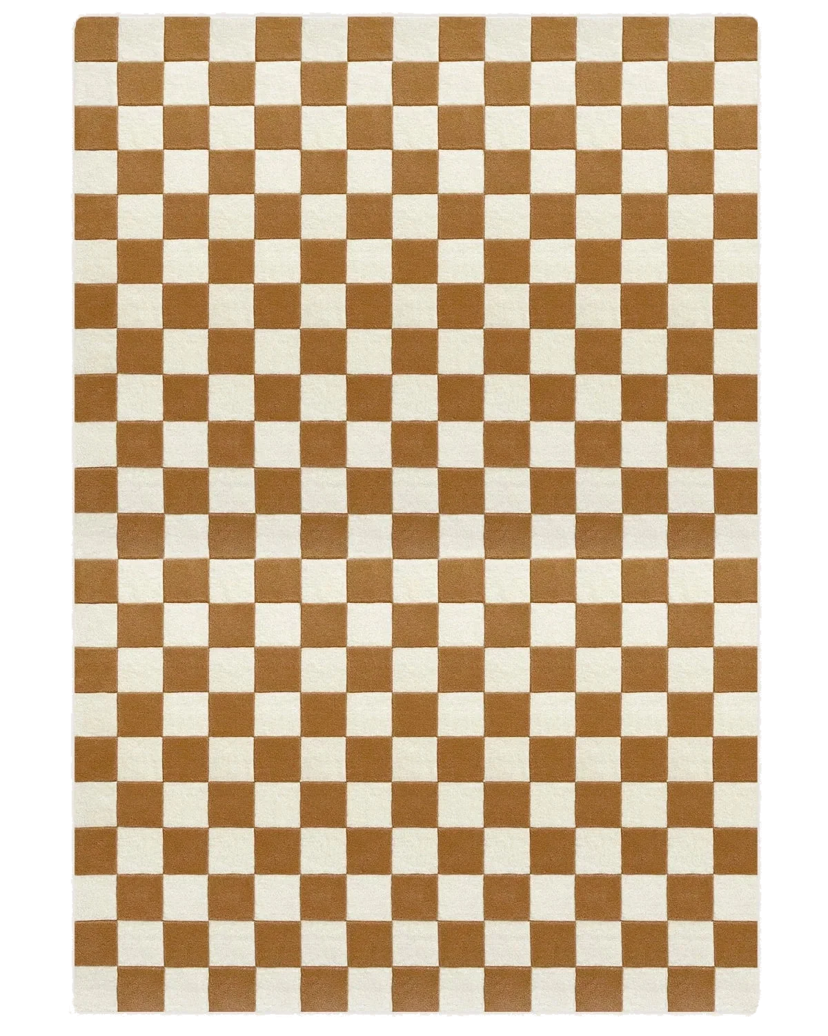 Maison Deux Checkerboard Rug in Terra Brown/Off White – detail 2
