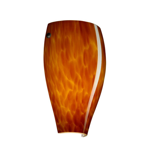 Amber Cloud handcrafted glass shade with warm amber swirls for decorative lighting fixtures
