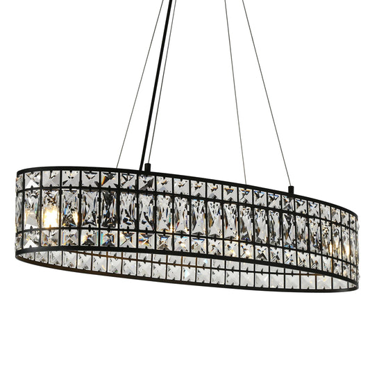 Chispa 4 Light 18 5 Modern Black Oval Island Pendant - LNC Home