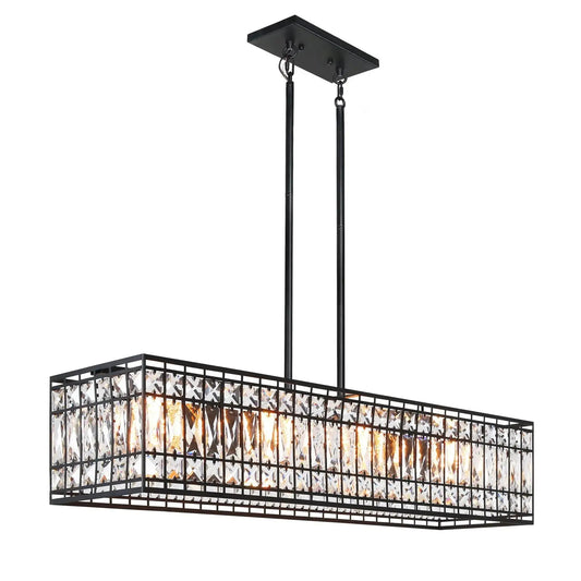 Chispa 4 Light Black Kitchen Island Light - LNC Home
