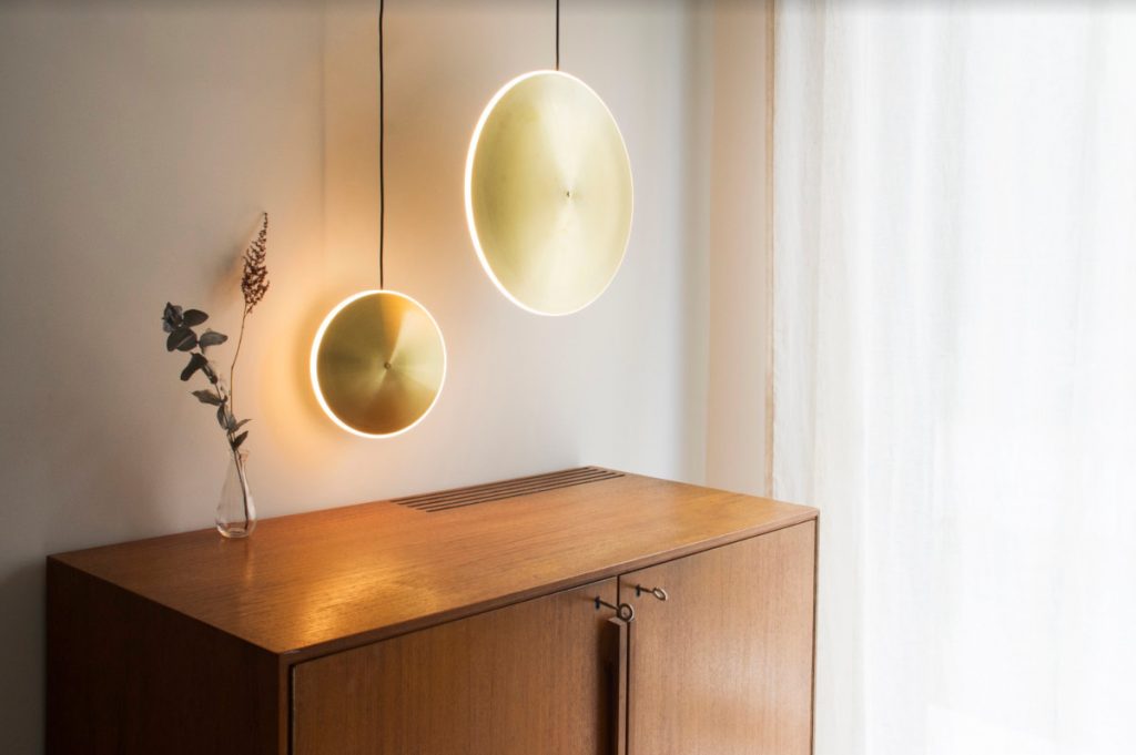 Chrona Vertical Brass Led Pendant By Graypants