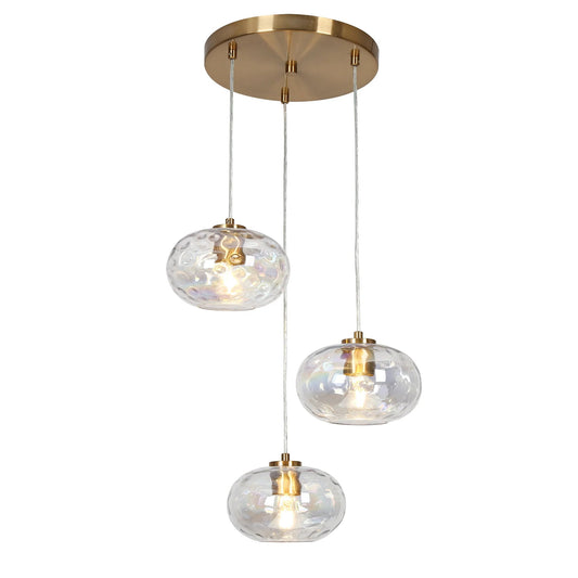 Brass Ha05096P3 Iridescent Globe Pendant - LNC Home