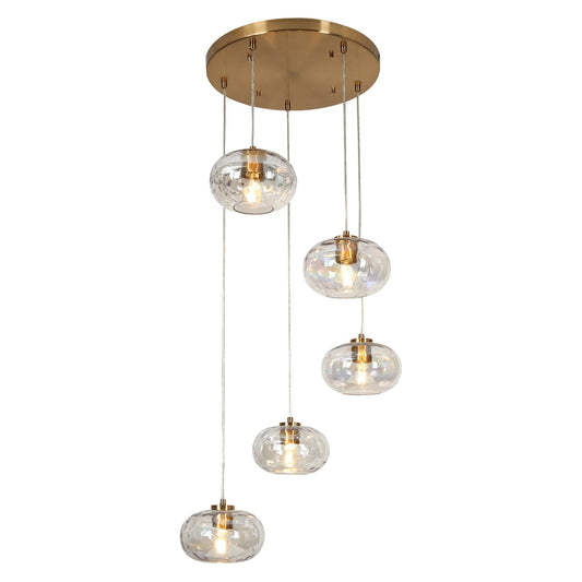 Chrysaorican 5 Globe Pendant In Brass Ha05096P5 - LNC Home
