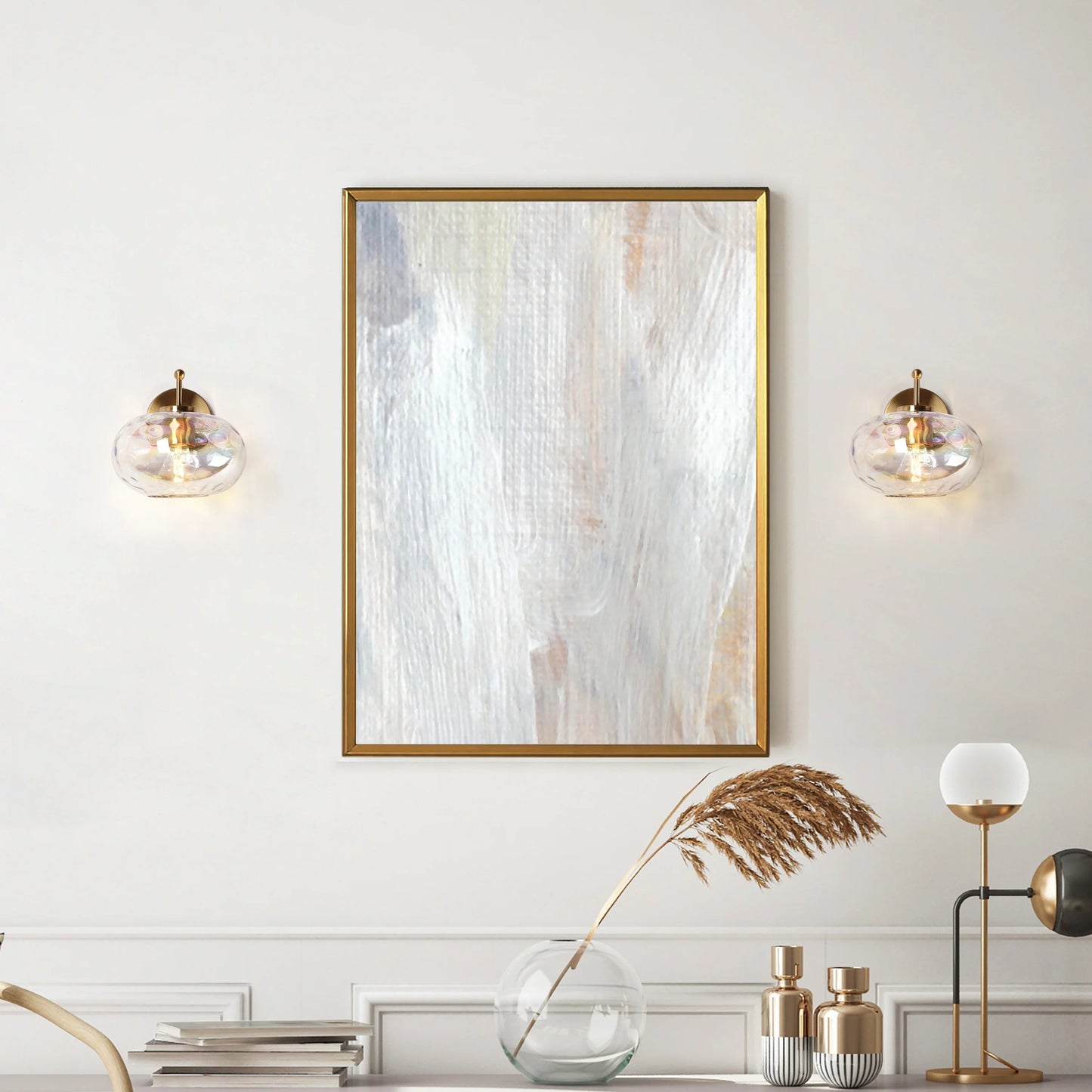 Chrysaorican Iridescent Globe Glass Wall Sconce Brass Nbsp - LNC Home