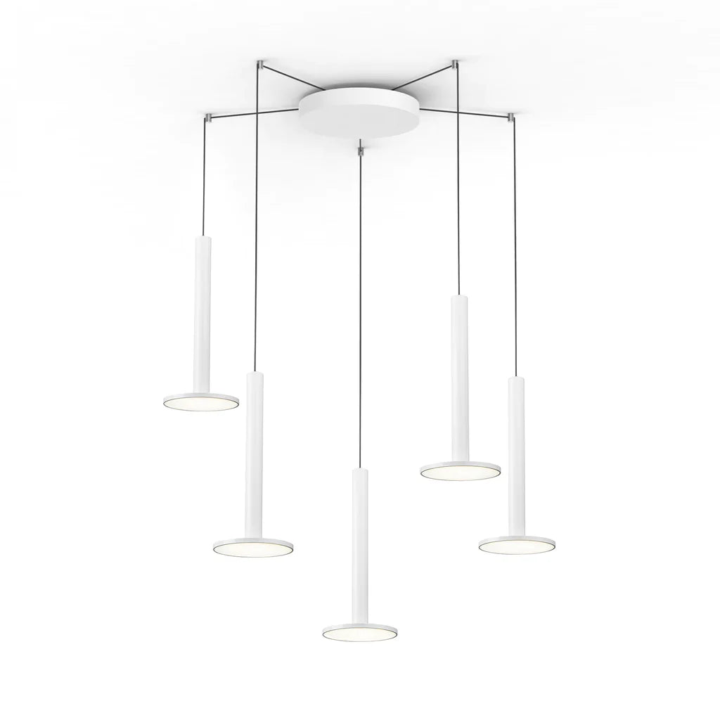 Pablo Designs Cielo Xl Multi 5 Light Pendant Gloss White - White Canopy