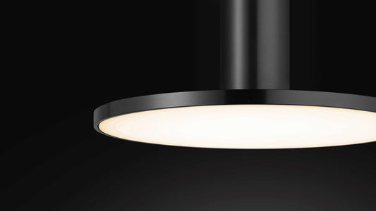 Pablo Designs Cielo XL Pendant Light fixture geometry from below showing illumination spread