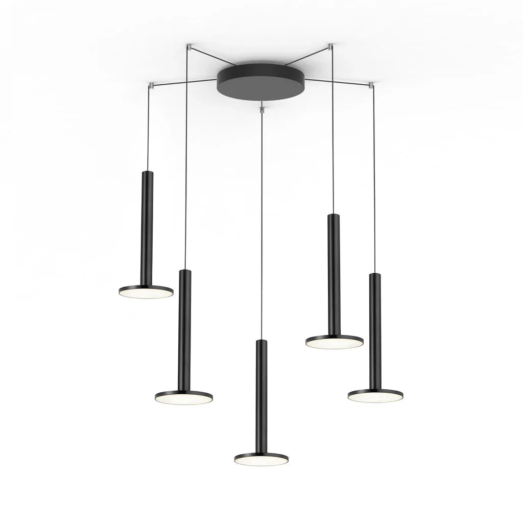 Pablo Designs Cielo Xl Multi 5 Light Pendant Black - Black Canopy