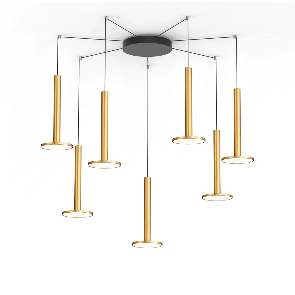 Pablo Designs Cielo XL Multi 7-Pendant Pendant Light dimensional view with scale reference