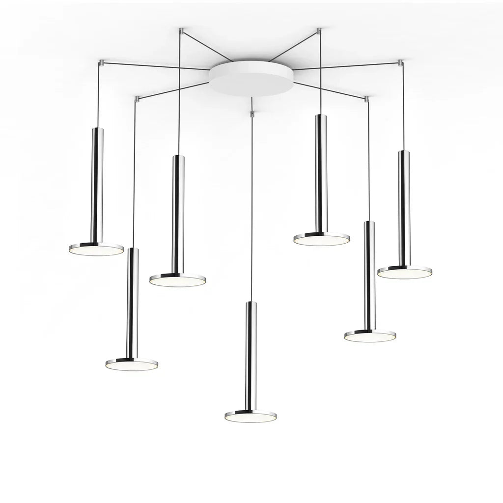 Pablo Designs Cielo XL Multi 7-Pendant Pendant Light alternate angle highlighting design profile