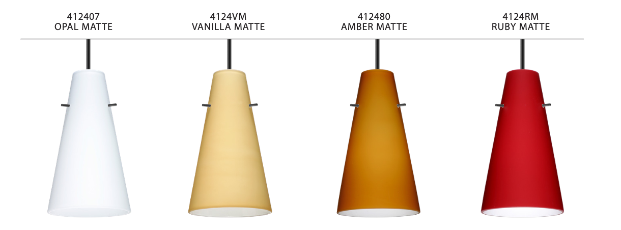 Modern glass lighting shade with smooth matte finish