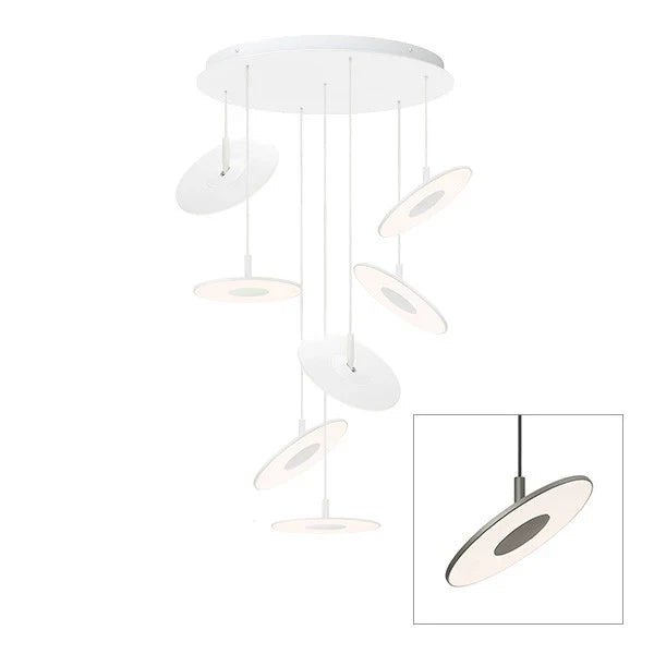 Pablo Designs Circa 7-Pendant Chandelier environmental lifestyle photo in modern interior setting