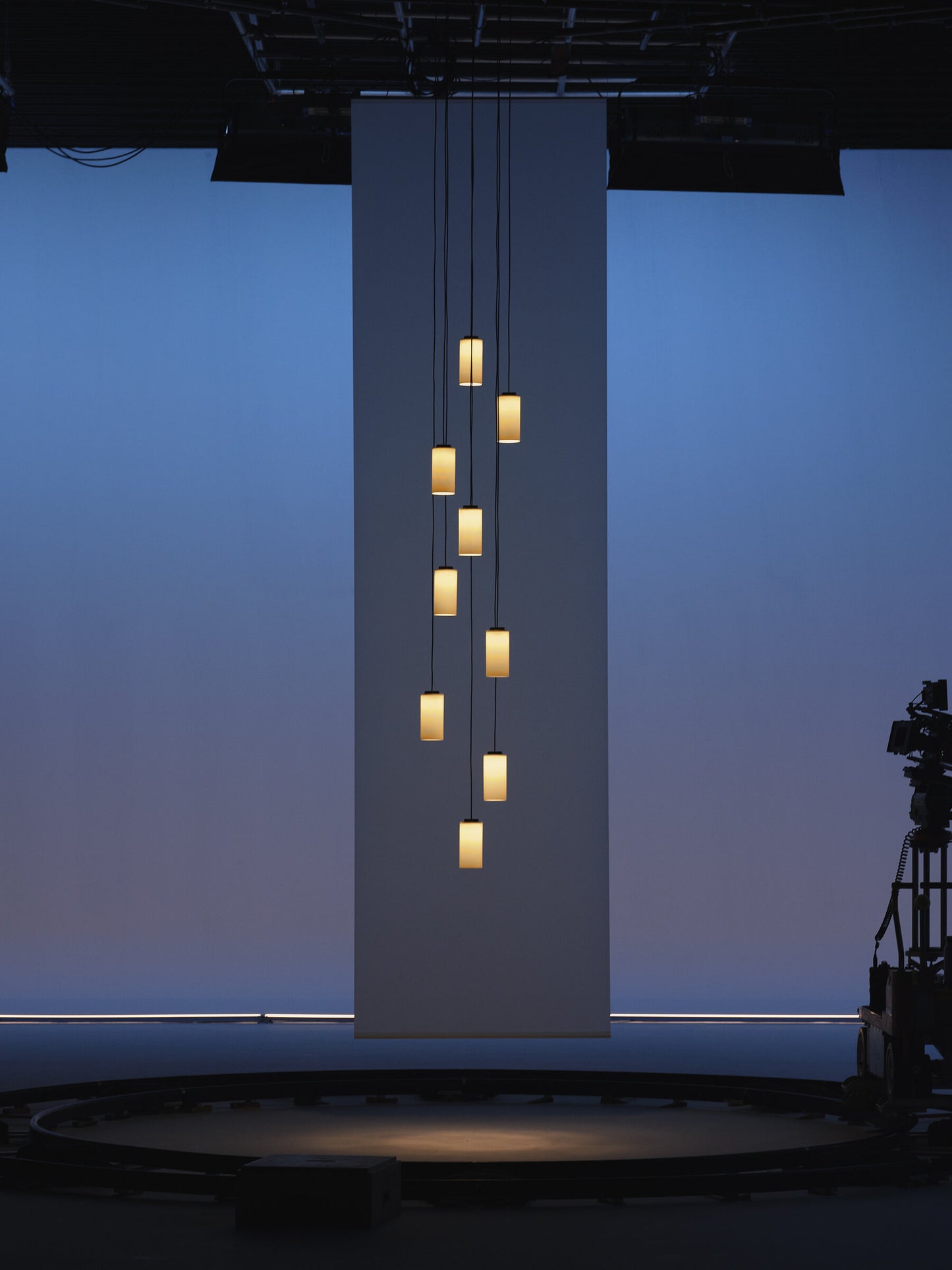 Santa & Cole Cirio Cascada cascading chandelier with warm LED light for contemporary interiors