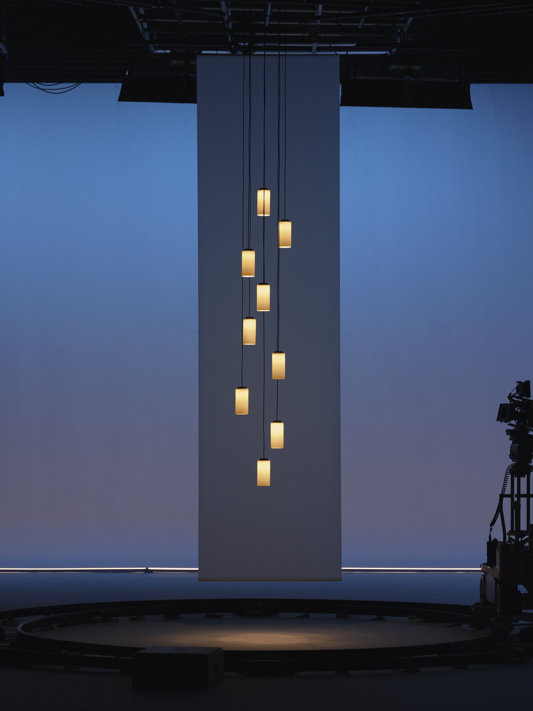 Santa & Cole Cirio Cascada cascading chandelier with warm LED light for contemporary interiors