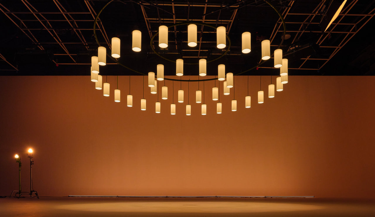 Designer circular chandelier by Antoni Arola for modern interiors