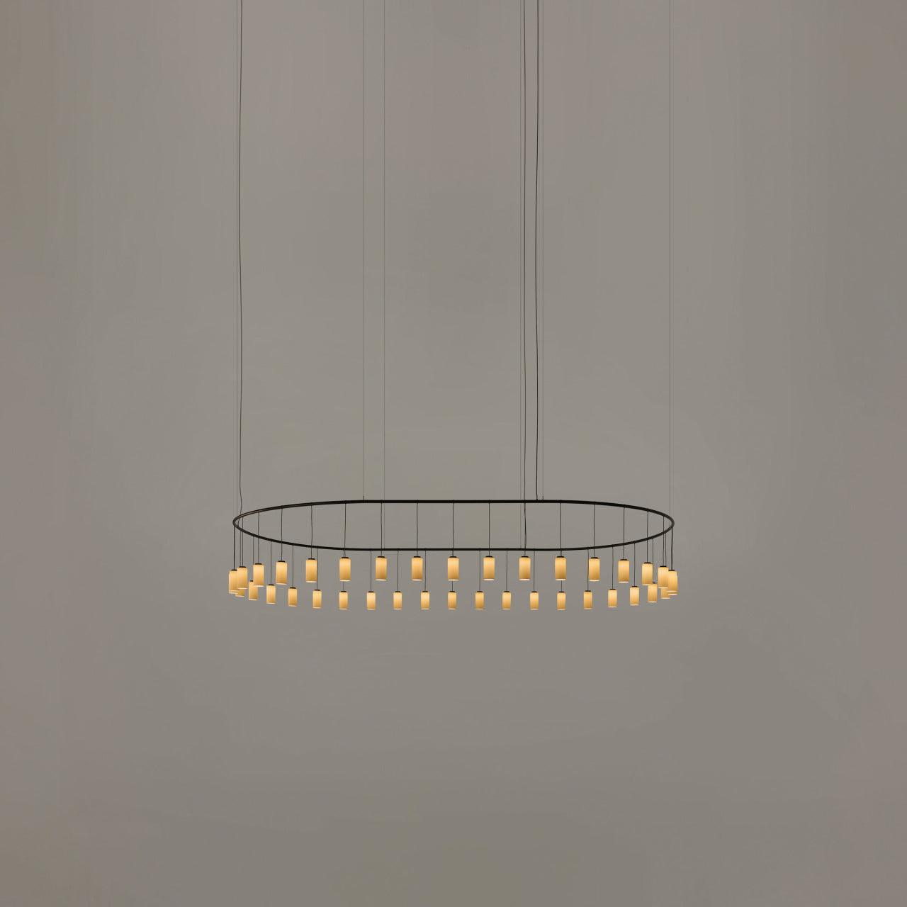 Contemporary oval pendant chandelier with dimmable LED lighting