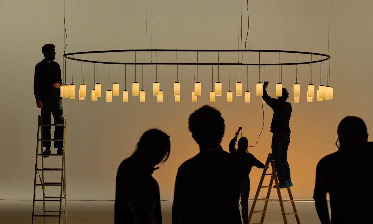 Warm white LED chandelier for modern dining room interiors