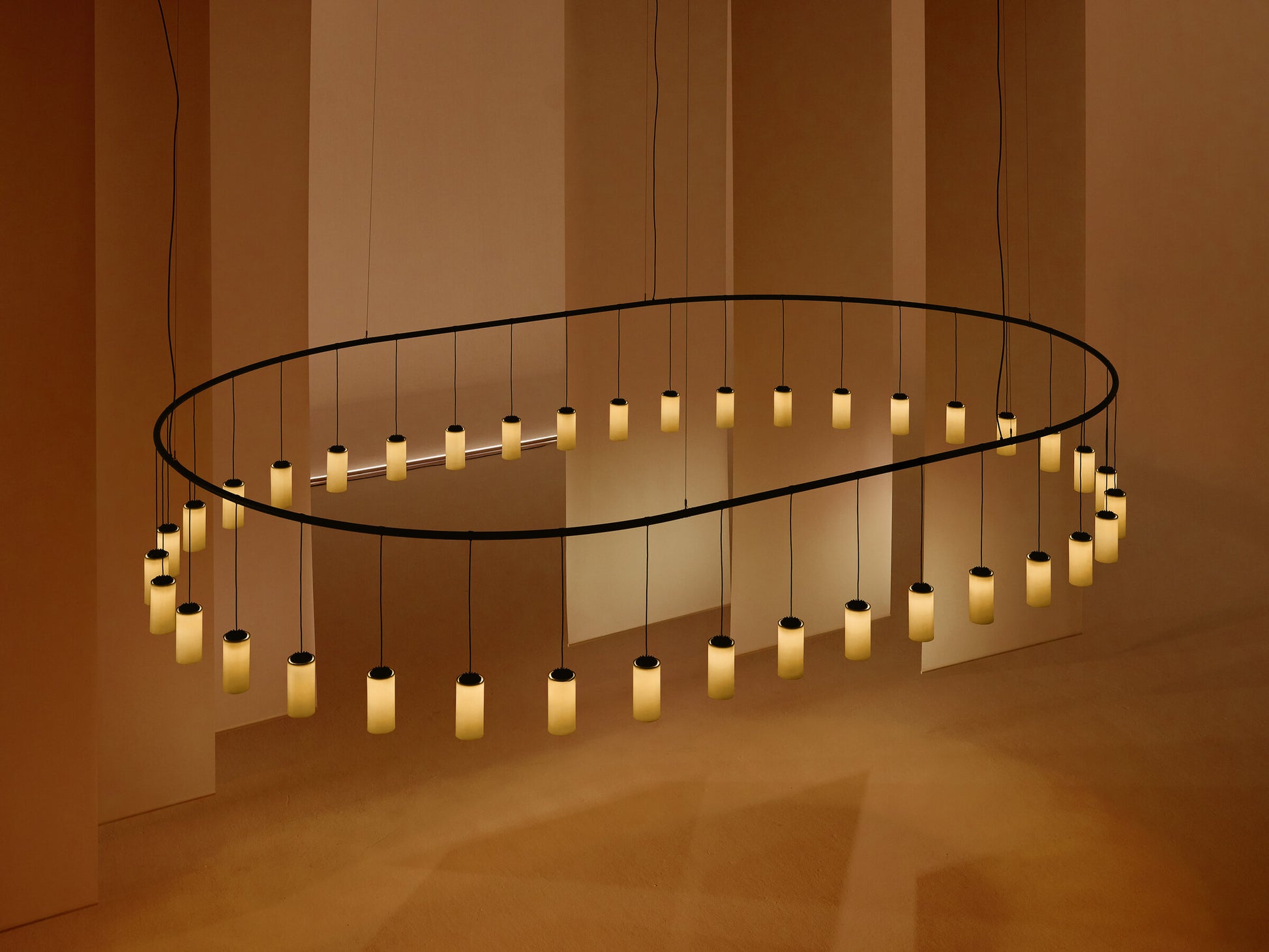 Modern Santa & Cole chandelier for open living and dining areas
