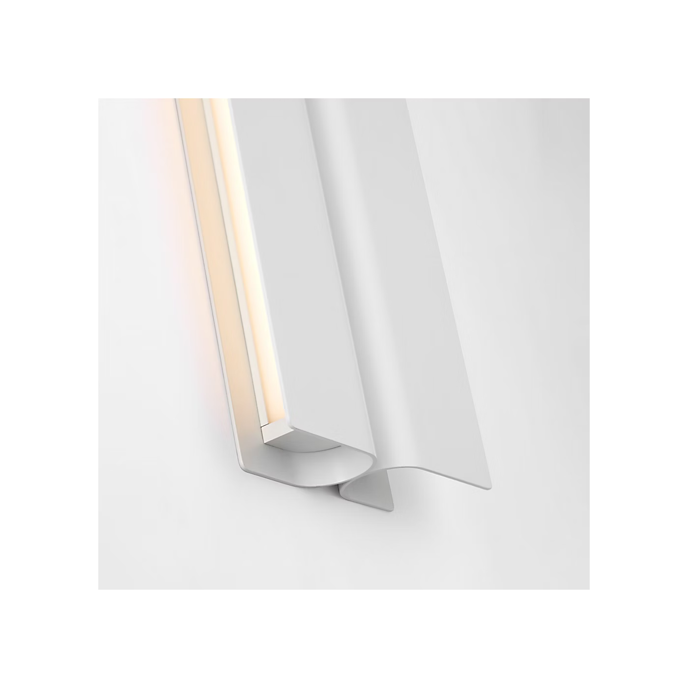 Slim profile Matte White LED vanity light with concealed light source